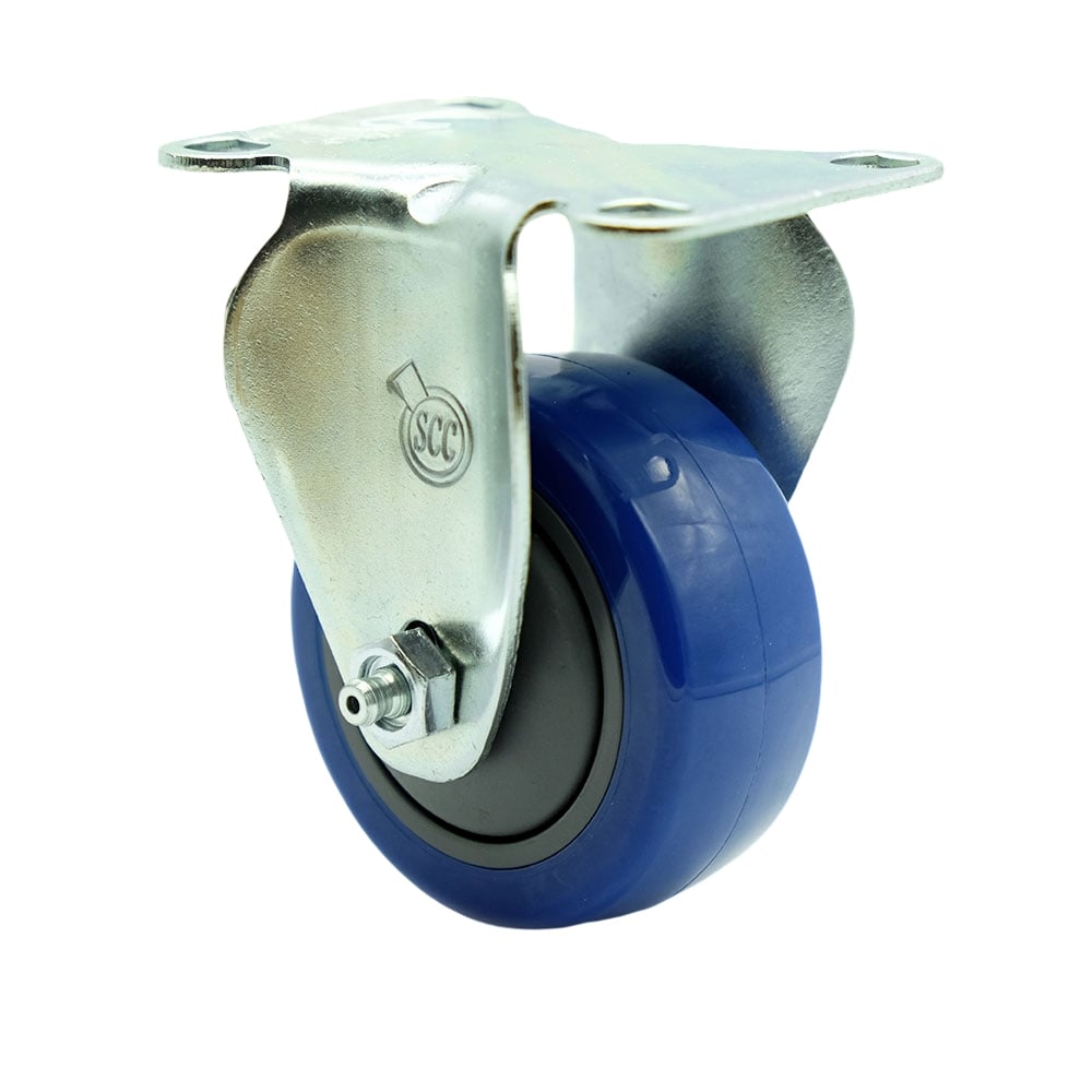 Replacement for McMaster Carr Caster 2426T72 - Rigid Top Plate Caster with 3 in. Blue Polyurethane Wheel - 300 lbs Capacity per Caster -  Service Caster, MCM-SCC-20R314-PPUB-BLUE