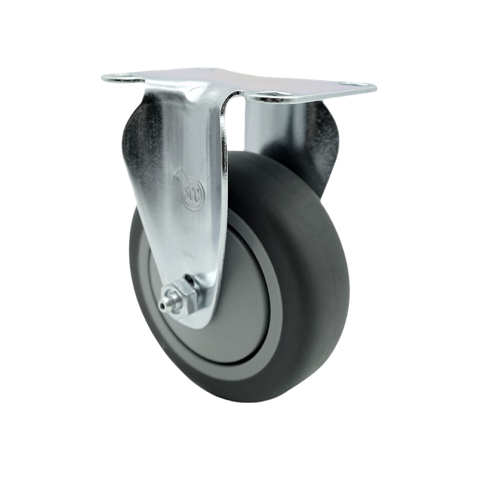 Replacement for McMaster Carr Caster 2835T18 - Rigid Top Plate Caster with 4 in. Gray Thermoplastic Rubber Wheel - 250 lbs Capacity per Caster -  Service Caster, MCM-SCC-20R414-TPRB