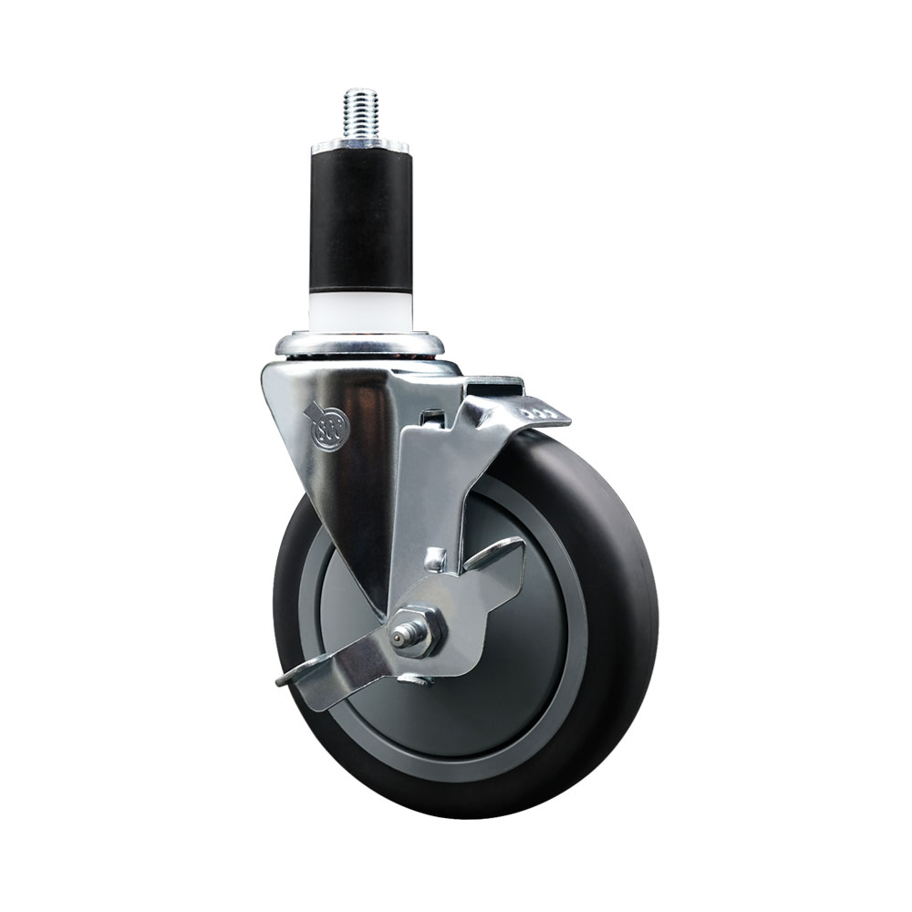 AP262407 262407 All Points 5 in. Swivel Expanding Stem Caster with Brake - Compatible with a Variety of Food Service Applications