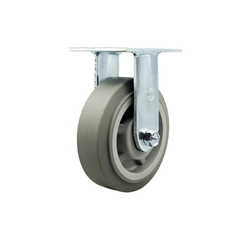 Replacement Caster for Magliner Platform Truck, U-Boat & Coolift Caster 130067 - Thermoplastic Rubber Flat Tread Rigid Top Plate Caster