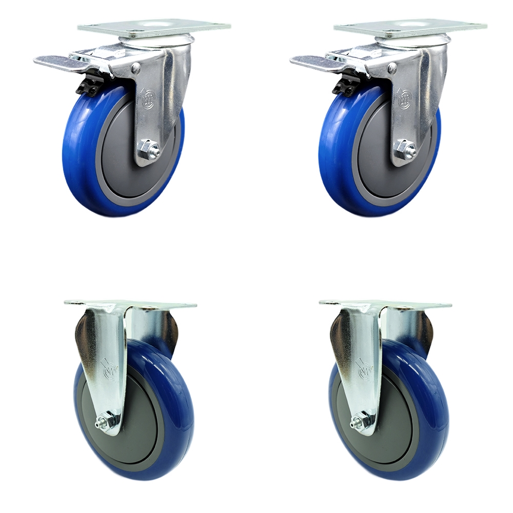 CAM-SCC-TTL20S514-PPUB-BLUE-2-R-2 Cambro Ultra Pan Carrier Replacement Caster Set - Set of 4