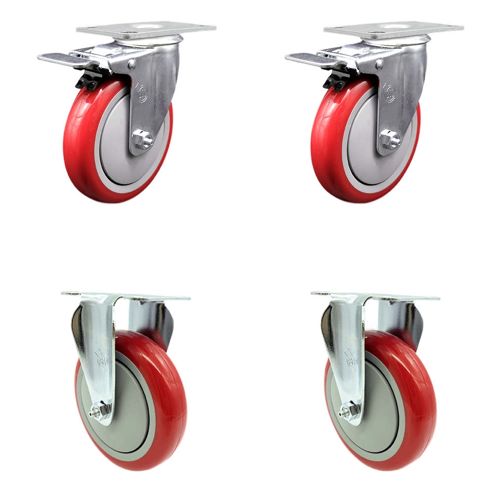 CAM-SCC-TTL20S514-PPUB-RED-2-R-2 Cambro Ultra Pan Carrier Replacement Caster Set - Set of 4