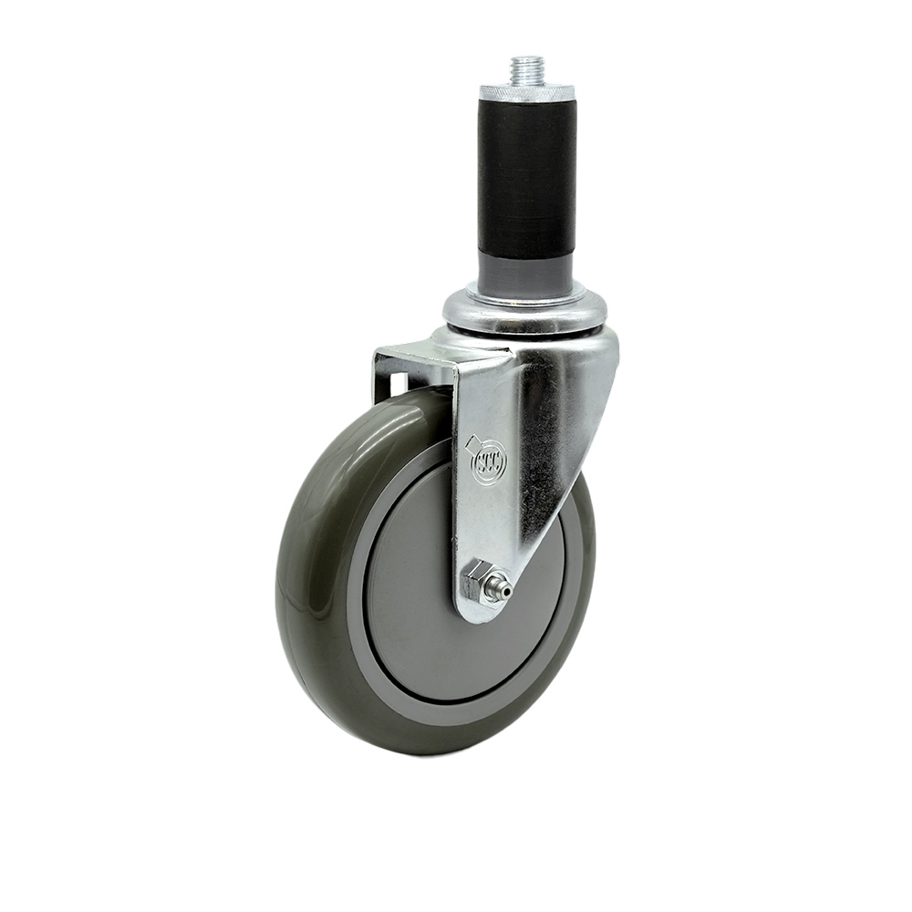 190STCASTNB Assure 5 in. Swivel Caster - Compatible with Work Tables & Equipment Stands - Light Duty Replacement - Gray Polyurethane Wheel