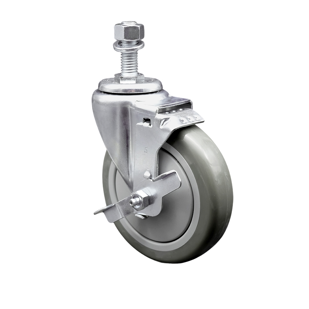 190TA255PBCS Advance Tabco 5 in. Swivel Threaded Stem Caster with Brake - Fits Advance Tabco Models CB-SS-2410 CB-SS-2410M CB-SS-2412