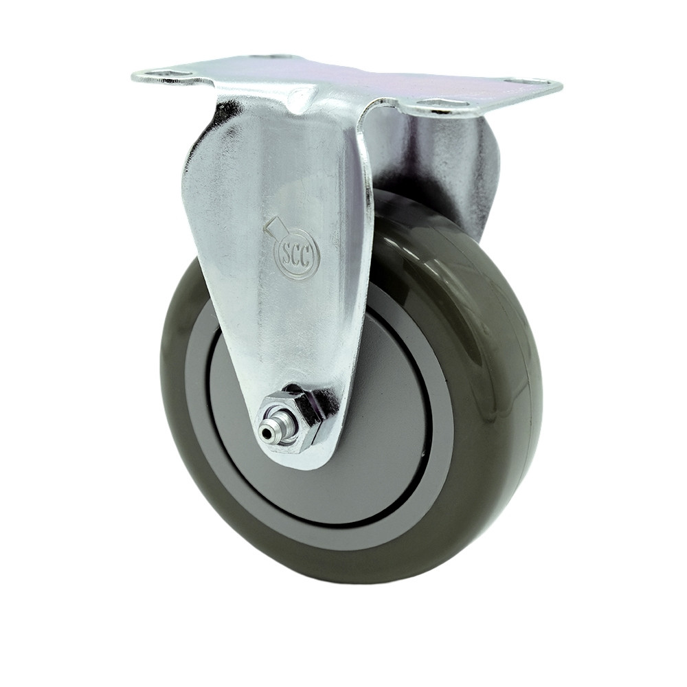 Replacement for McMaster Carr Caster 2426T73 - Rigid Top Plate Caster with 4 in. Gray Polyurethane Wheel - 350 lbs Capacity per Caster -  Service Caster, MCM-SCC-20R414-PPUB