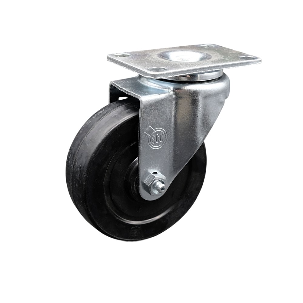 Replacement for McMaster Carr Caster 2835T12 - Swivel Top Plate Caster with 4 in. Black Soft Rubber Wheel - 200 lbs Capacity per Caster -  Service Caster, MCM-SCC-20S414-SRS