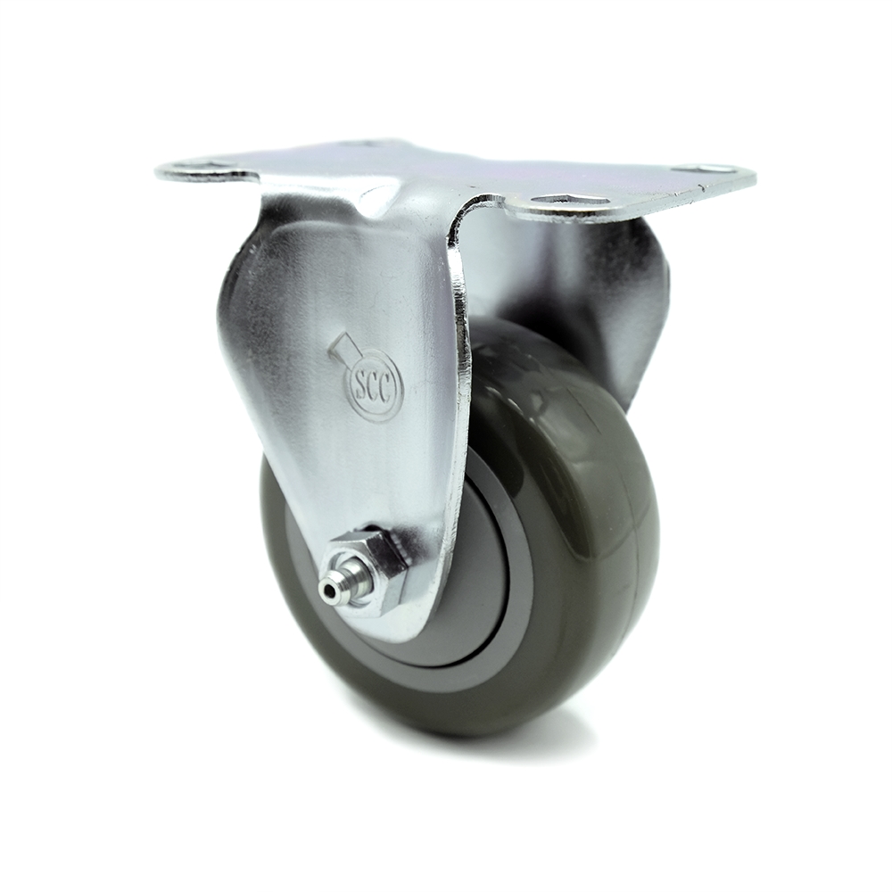 Replacement for McMaster Carr Caster 2426T72 - Rigid Top Plate Caster with 3 in. Gray Polyurethane Wheel - 300 lbs Capacity per Caster