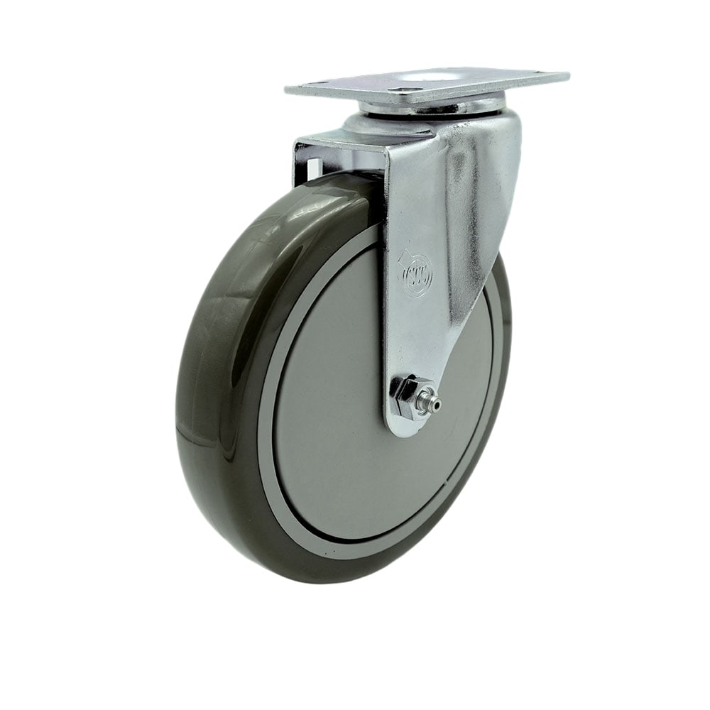 Replacement for McMaster Carr Caster 2426T713 - Swivel Top Plate Caster with 6 in. Gray Polyurethane Wheel - 350 lbs Capacity per Caster -  Service Caster, MCM-SCC-20S614-PPUB