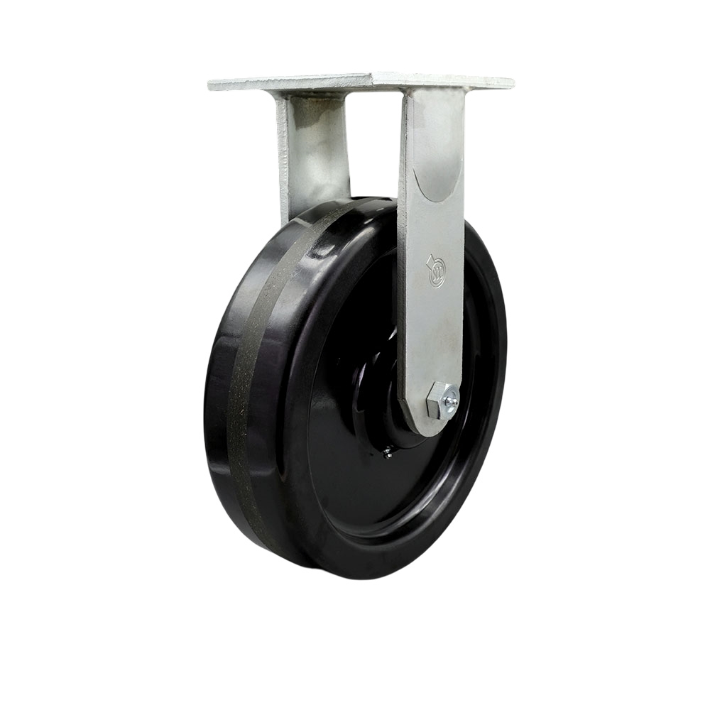 Extra Heavy Duty Kingpinless 10 x 3 in. Phenolic Rigid Caster for Cranes, Gantries, Hoists & Winches - 2900 lbs per Caster