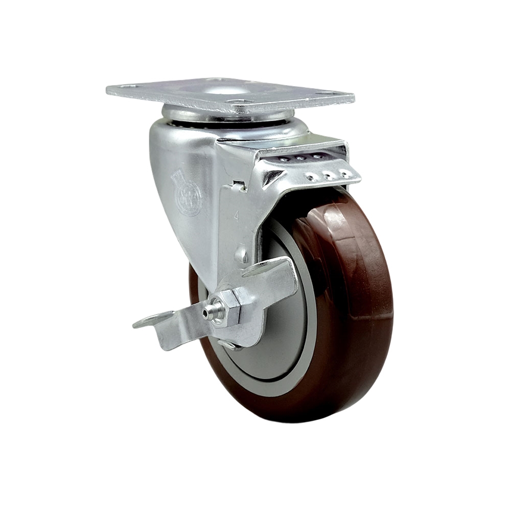Replacement Swivel Caster - Maroon - 4 in. - 350 lbs Capacity