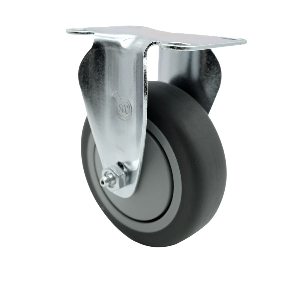 Replacement for McMaster Carr Caster 2426T77 - Rigid Top Plate Caster with 5 in. Gray Thermoplastic Rubber Wheel - 280 lbs Capacity per Caster