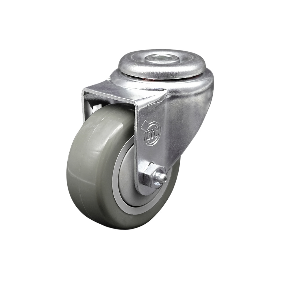 SCC-BH20S314-PPUB Polyurethane Swivel Bolt Hole Caster with 3 x 1.25 in. Gray Wheel