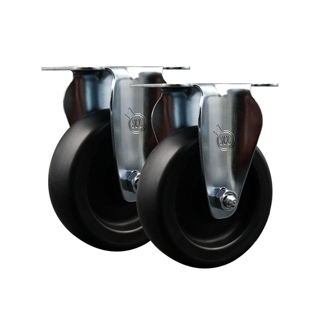 AVA-SCC-20R414-POS-2 17700901548L Avantco 4 in. Rigid Caster Set - Compatible with FF40 FF50 FF100 Models - Light Duty Replacement - Polyolefin Wheel -  Service Caster