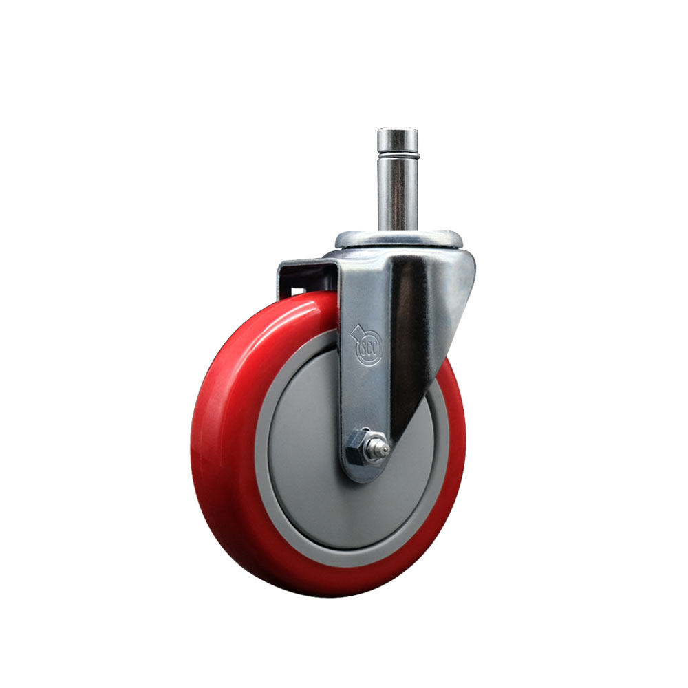 4605MPX Regency 5 in. Swivel Caster - Fits Regency Models 460EBPC14 460EBPC27 460EBPC34 - Light Duty Replacement - Red Polyurethane Wheel