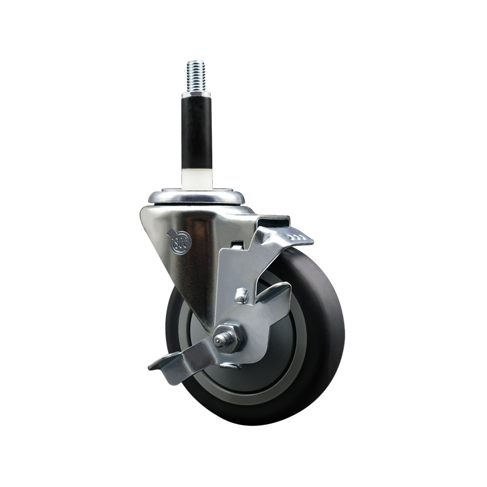 AP263378 263378 All Points 4 in. Swivel Expanding Stem Caster with Brake - Compatible with a Variety of Food Service Applications