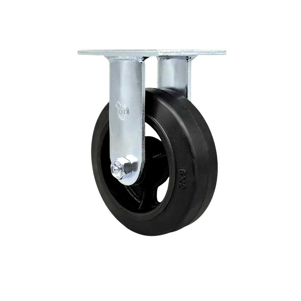 Replacement Caster for Uline Caster H-3326R - Rigid Top Plate Caster with 6 in. Rubber on Metal Wheel - Heavy Duty Replacement Caster