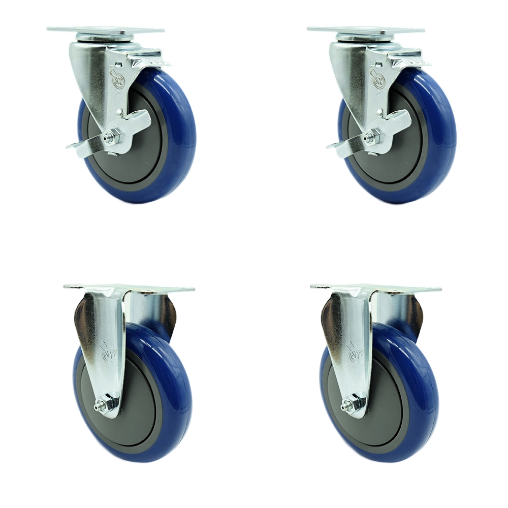 CAM-SCC-20S514-PPUB-BLUE-TLB-2-R514-2 Cambro UPCS400CK Ultra Pan Carrier Replacement Caster Set - Set of 4