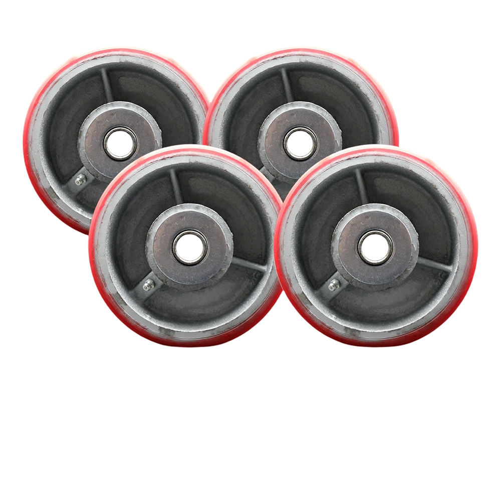 GOM-SCC-PUR630-RS-4 Go Minis Moving & Portable Storage Container Replacement Wheel Set - 6 in. Red Polyurethane on Cast Iron Wheel - Set of 4