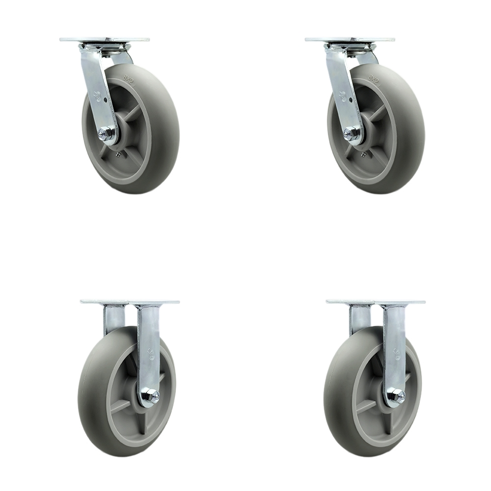 LAV-SCC-30CS820-TPRRD-BSL-2-R-2 Lavex Lodging Housekeeping Cart Caster Set - Replacement Caster Set - Set of 4
