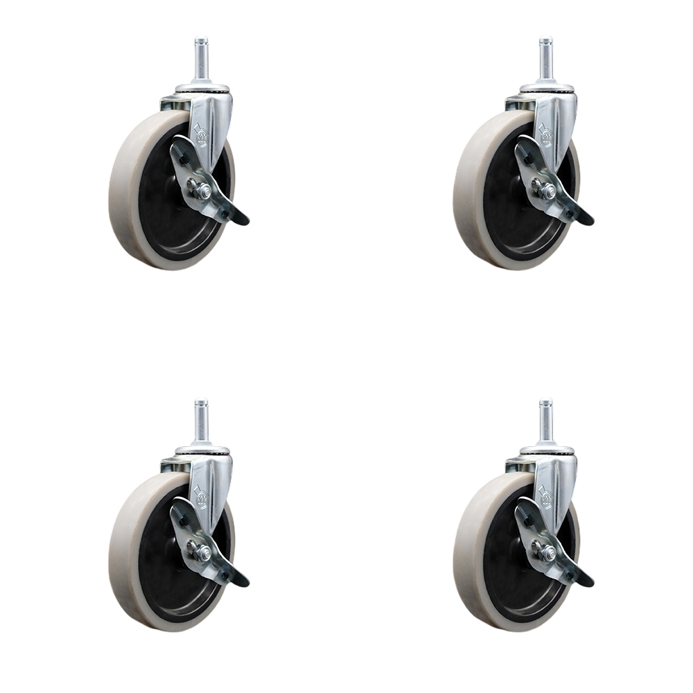 CAM-SCC-GR05S510-TPRS-SLB-716138-4 Cambro Replacement Caster Set - BC340KD Utility Cart - Set of 4