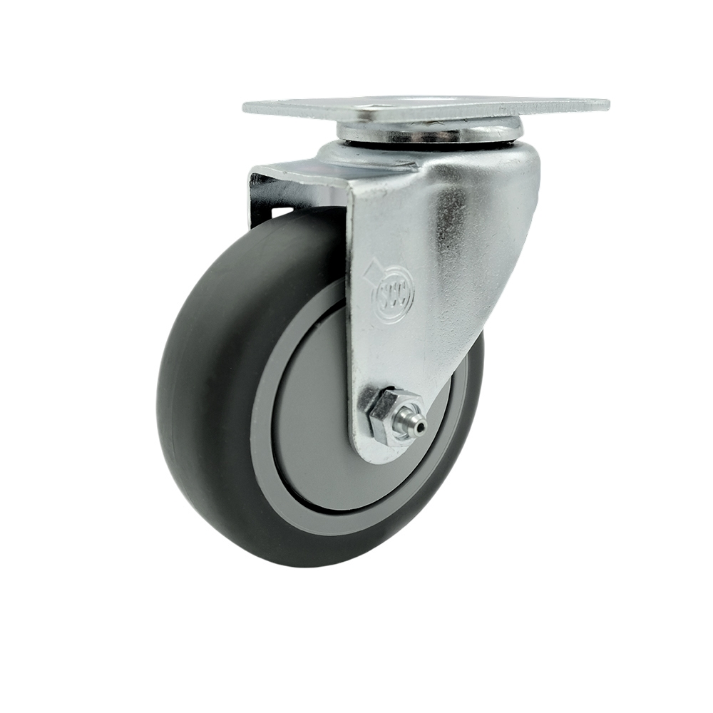 Rubbermaid Cube Truck Replacement Swivel Caster - Black - 4in. Wheel - Durable Thermoplastic Rubber