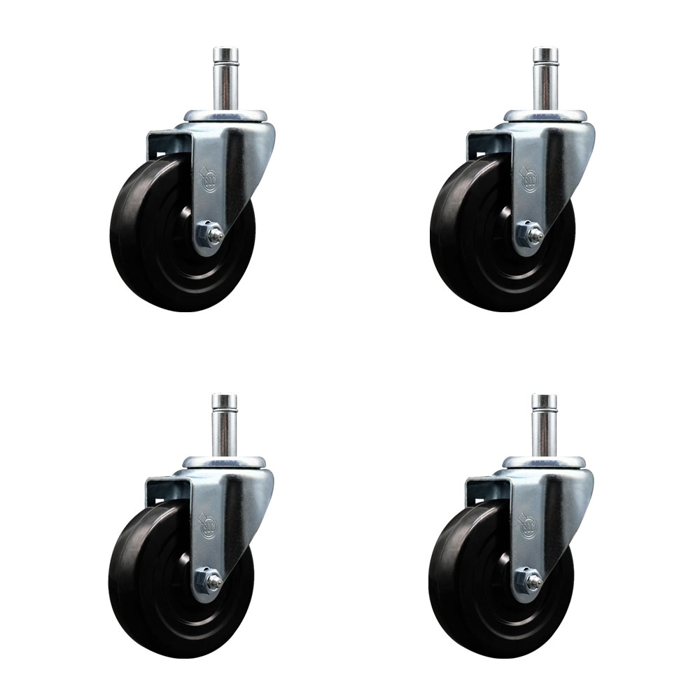 460EC25 460EC25-KIT Regency 4 in. Swivel Caster Set - Fits Regency Models 460EBPC14 460EBPC27 - Light Duty Replacement - Hard Rubber Wheel