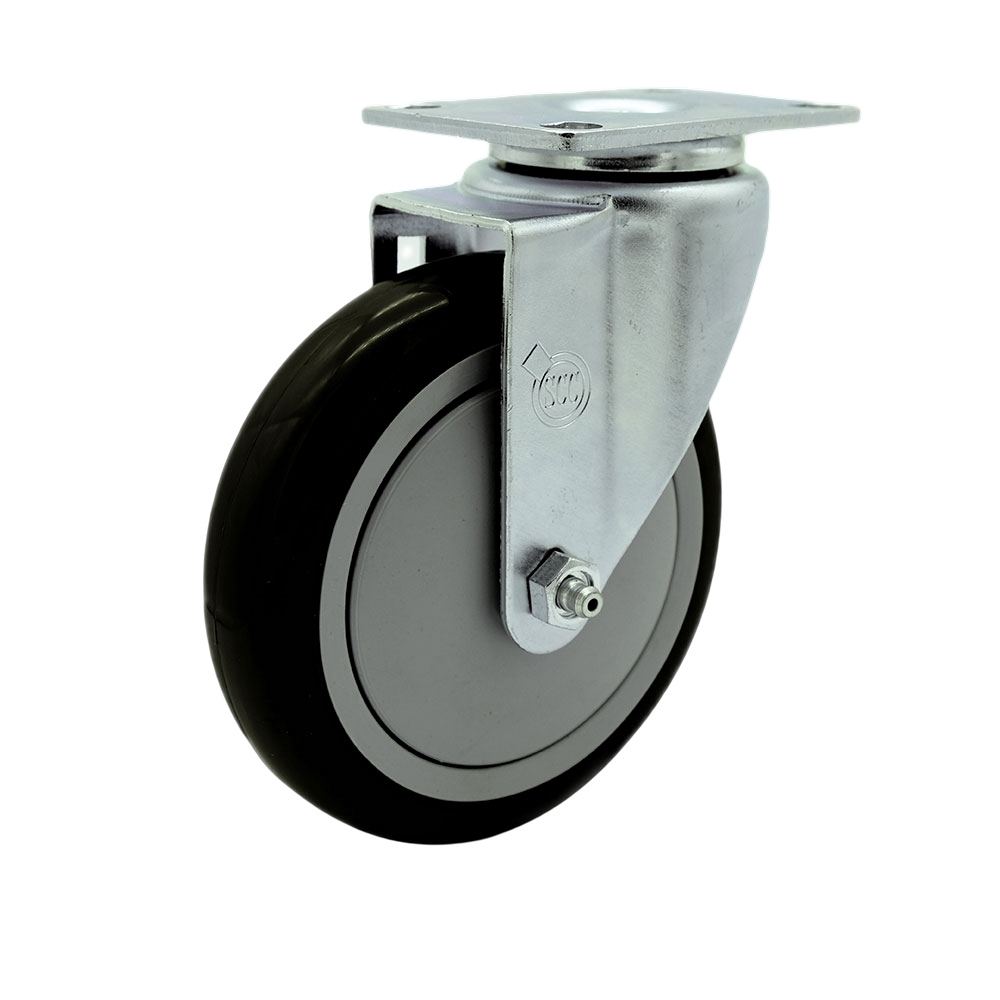 Replacement for McMaster Carr Caster 2426T54 - Swivel Top Plate Caster with 5 in. Black Polyurethane Wheel - 350 lbs Capacity per Caster