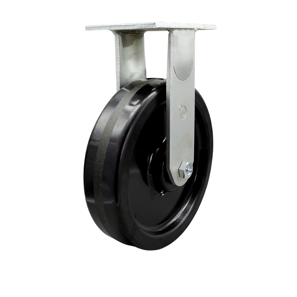 Extra Heavy Duty Kingpinless 12 x 3 in. Phenolic Rigid Caster for Cranes, Gantries, Hoists & Winches - 3500 lbs per Caster