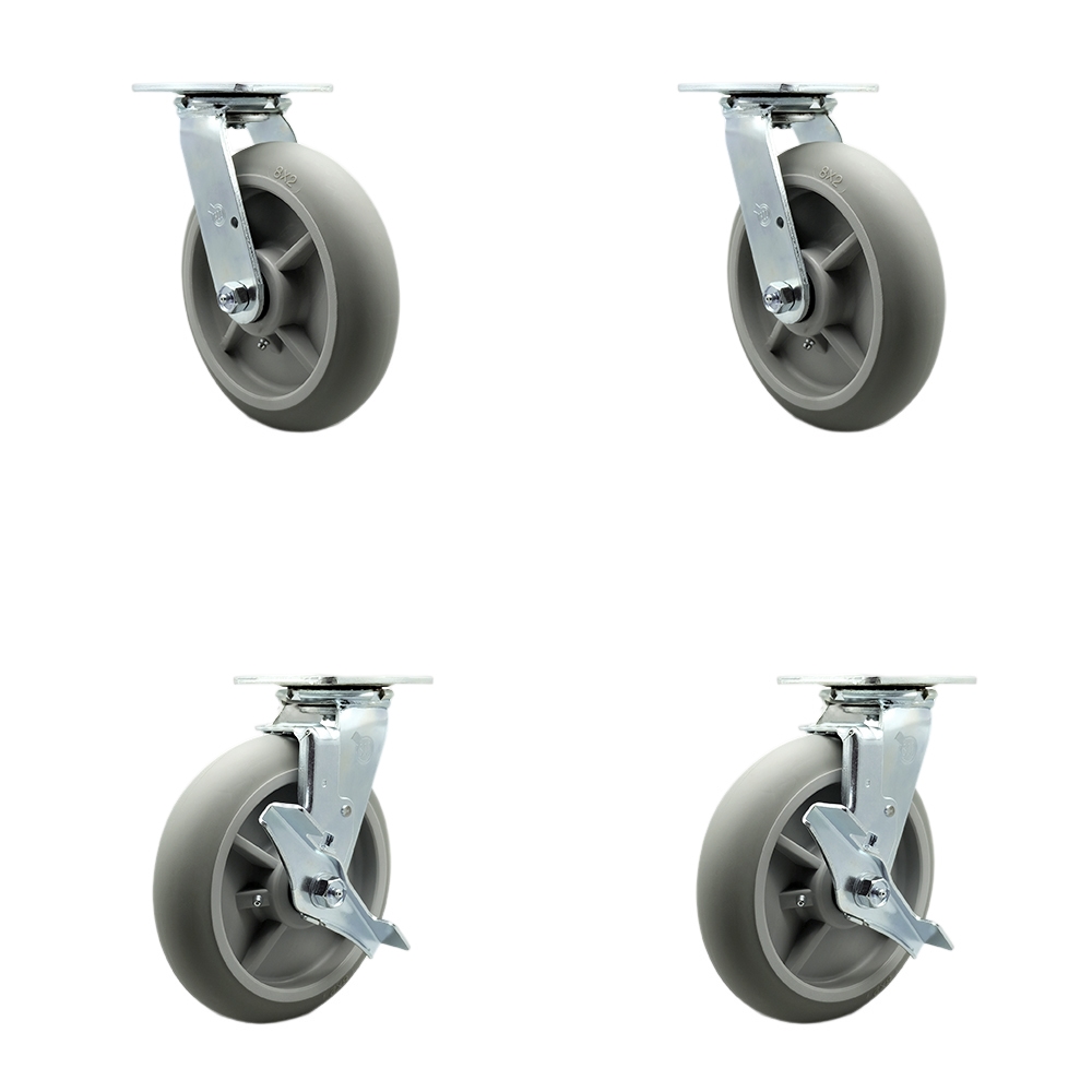 LAV-SCC-30CS820-TPRRD-BSL-2-TLB-2 Lavex Lodging Housekeeping Cart Caster Set - Replacement Caster Set - Set of 4
