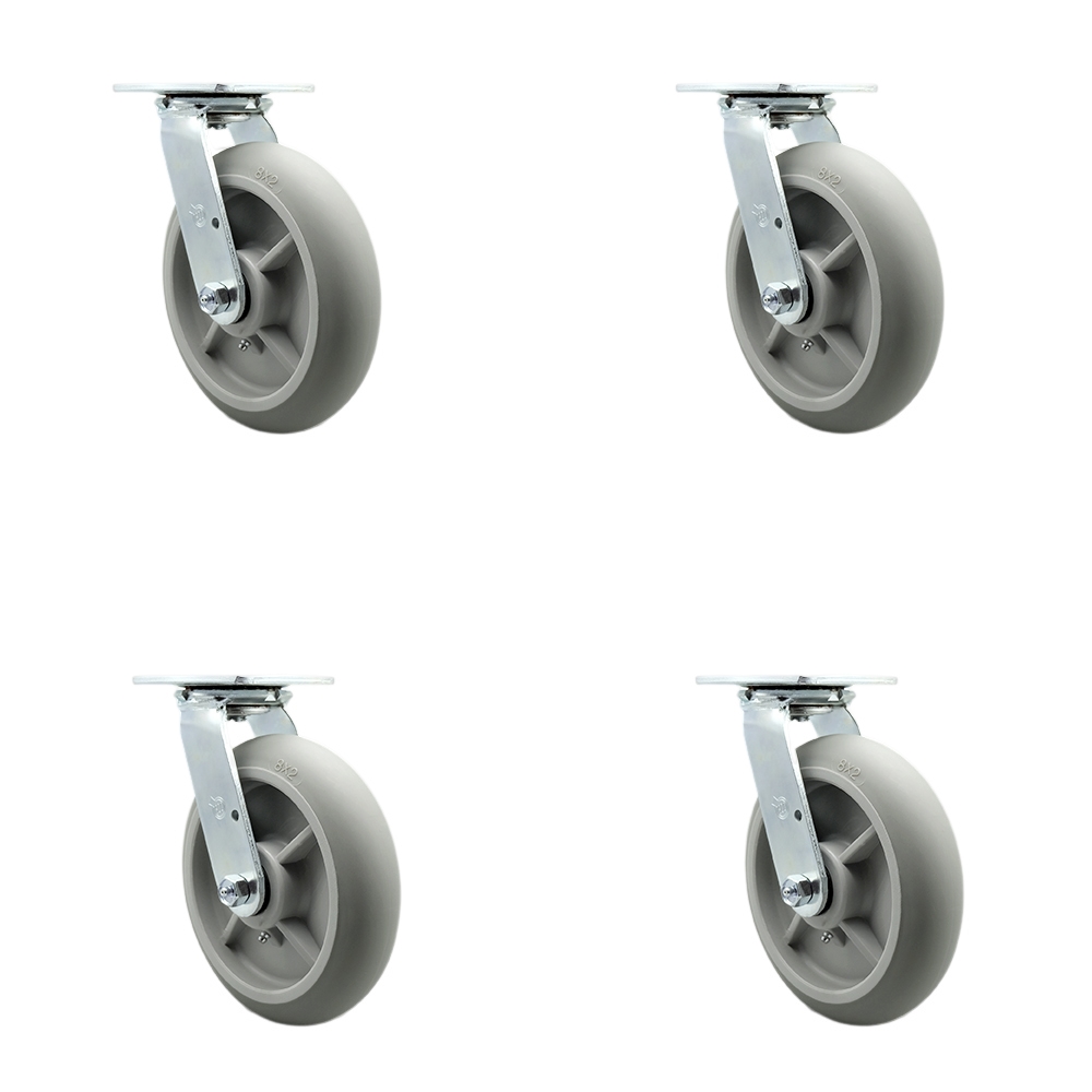 LAV-SCC-30CS820-TPRRD-BSL-4 Lavex Lodging Housekeeping Cart Caster Set - Replacement Caster Set - Set of 4
