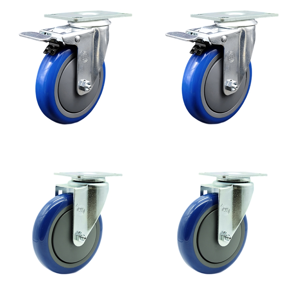 CAM-SCC-TTL20S514-PPUB-BLUE-2-S-2 Cambro Ultra Pan Carrier Replacement Caster Set - Set of 4