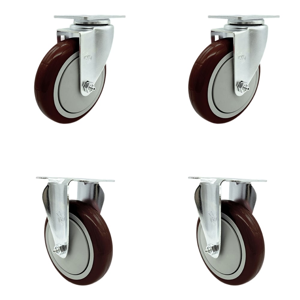 Cambro 60006 60008 Ultra Pan Carriers, Dish Dollies - Service Cart, Cambars & Utility Truck Replacement Caster Set - Set of 4 -  Service Caster, CAM-SCC-20S514-PPUB-MRN-2-R514-2