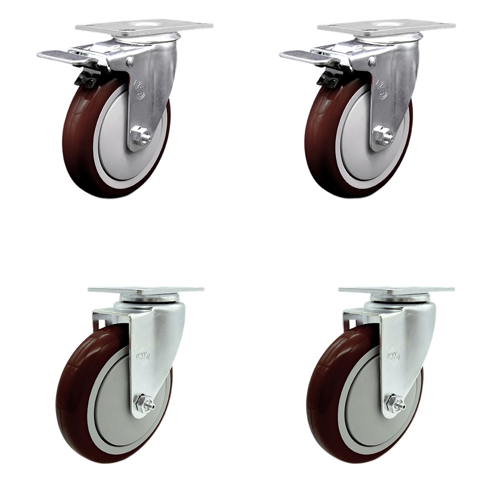 CAM-SCC-TTL20S514-PPUB-MRN-2-S-2 Cambro Ultra Pan Carrier Replacement Caster Set - Set of 4