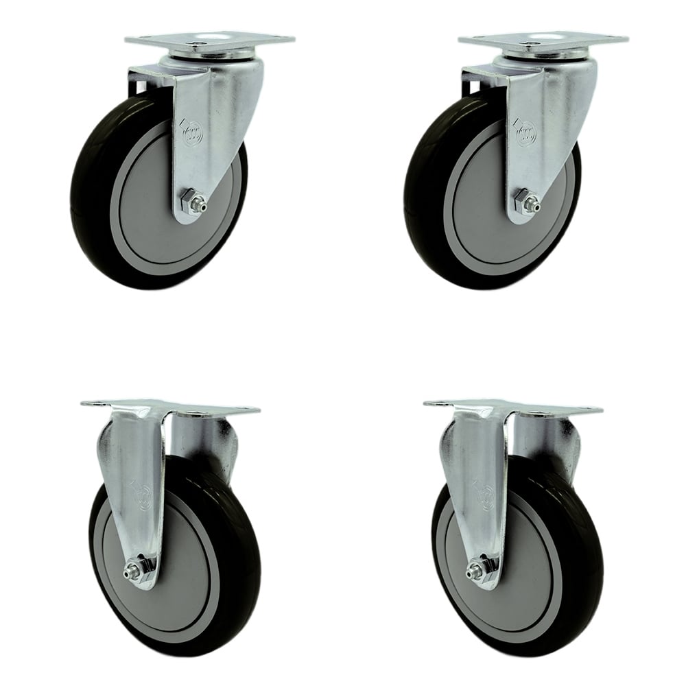 Cambro 60006 60008 Ultra Pan Carriers, Dish Dollies - Service Cart, Cambars & Utility Truck Replacement Caster Set - Set of 4 -  Service Caster, CAM-SCC-20S514-PPUB-BLK-2-R514-2