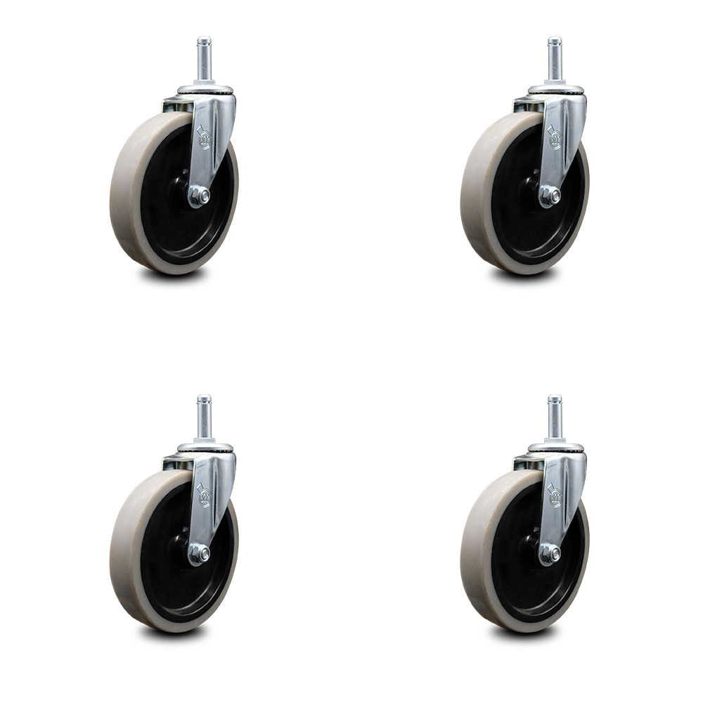 CAM-SCC-GR05S510-TPRS-716138-4 Cambro 41076 Replacement Caster Set - BC340KD Utility Cart - Set of 4