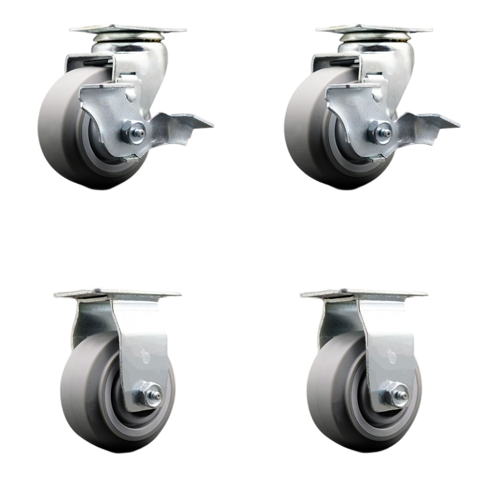 Caster Set - Gray - 4 x 2 in. - 1800 lbs Capacity