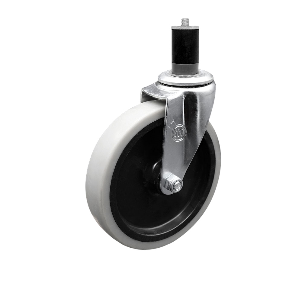 Replacement for Colson Caster 1.05367.441 MTG47 - 5 in. Swivel Thermoplastic Rubber Caster & 1.62 in. Expanding Adapter Stem - 130 lbs per Caster