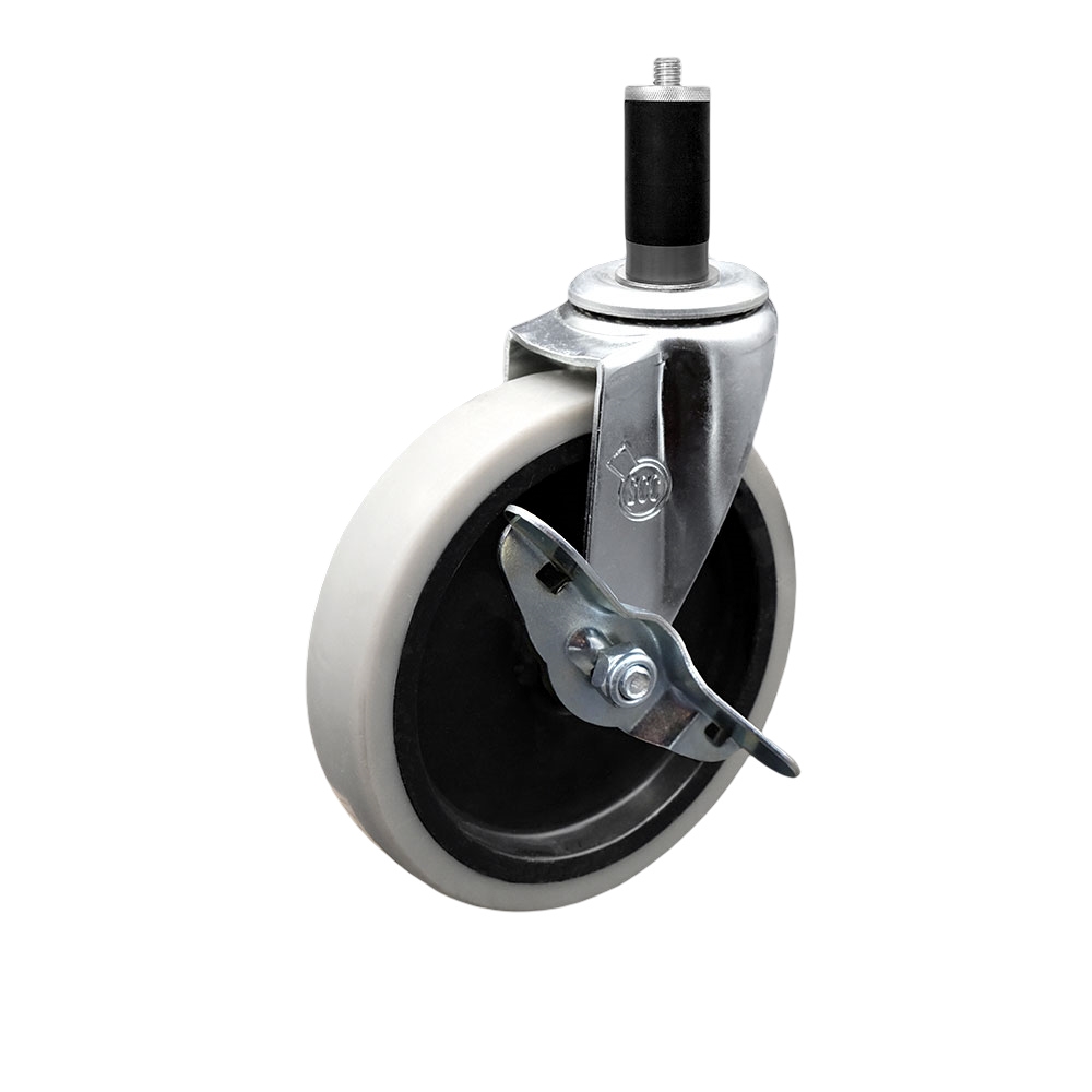 Replacement for Colson Caster 1.05367.441 MTG44 BRK3 - 5 in. Swivel Thermoplastic Rubber Caster & 1.25 in. Expanding Adapter Stem & Brake