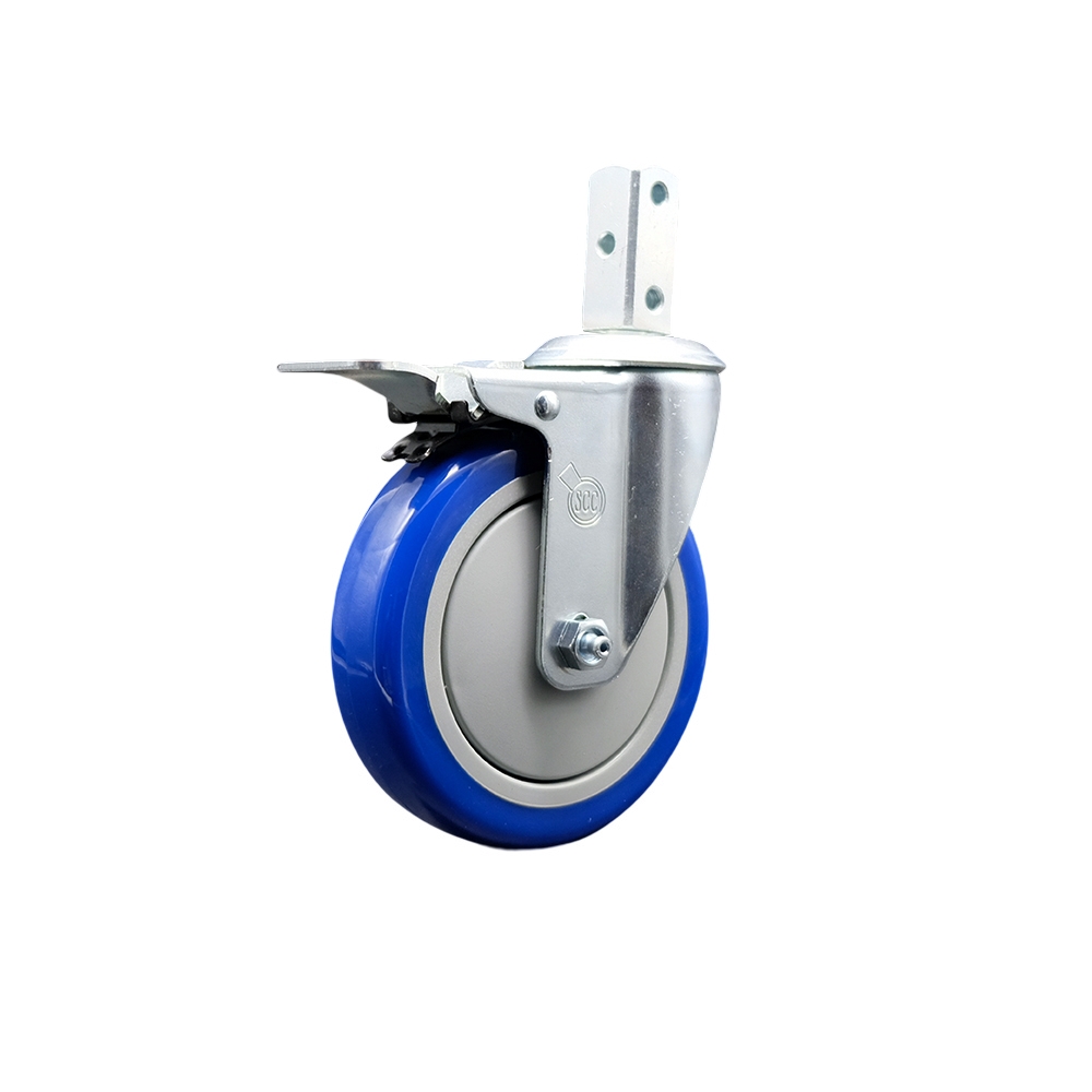 Replacement for MetalTech Caster I-C1CAS5 - Swivel 0.875 in. Square Stem Caster with 5 in. Blue Polyurethane Wheel & Total Lock Brake