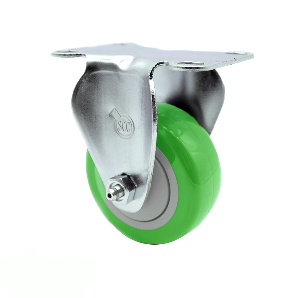 Replacement for Colson Caster 2.03208.95 - Polyurethane Top Plate Rigid Caster with 3.5 in. Green Wheel - 300 lbs Capacity per Caster