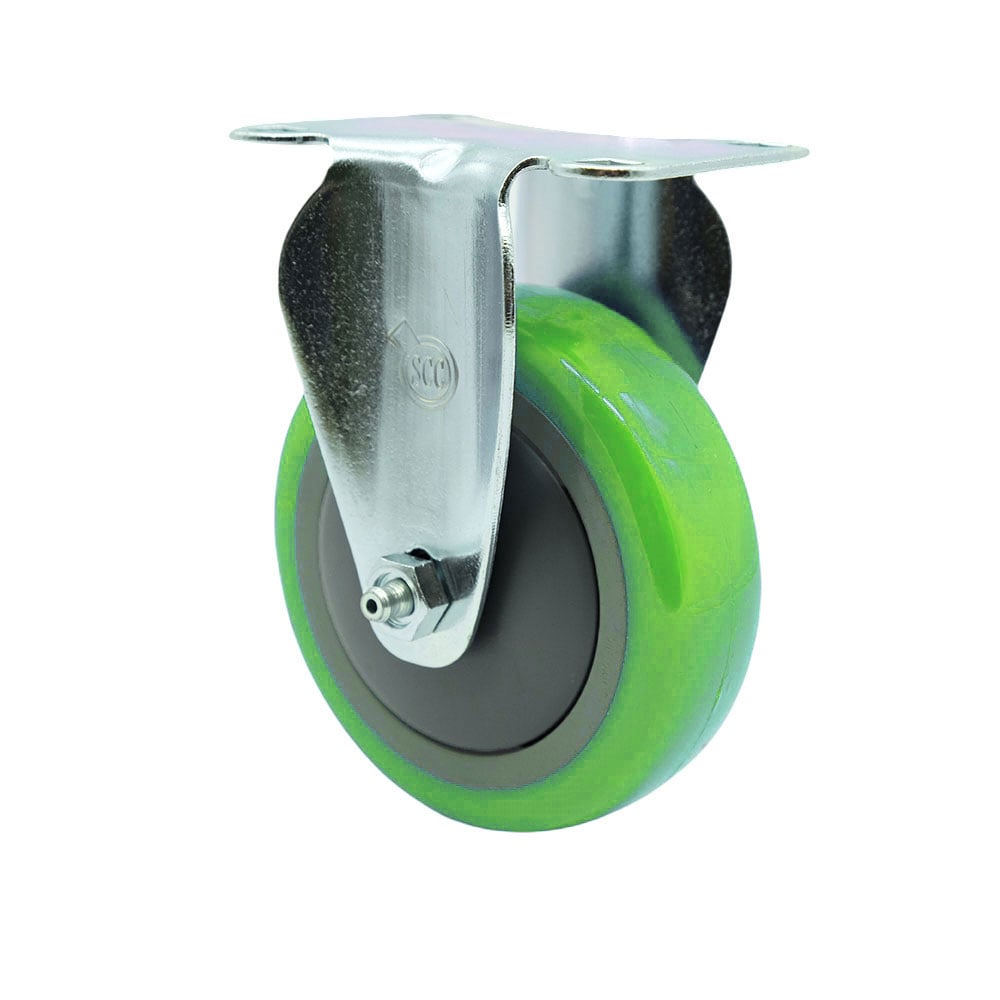 Replacement for Colson Caster 2.04208.95 - Polyurethane Top Plate Rigid Caster with 4 in. Green Wheel - 350 lbs Capacity per Caster