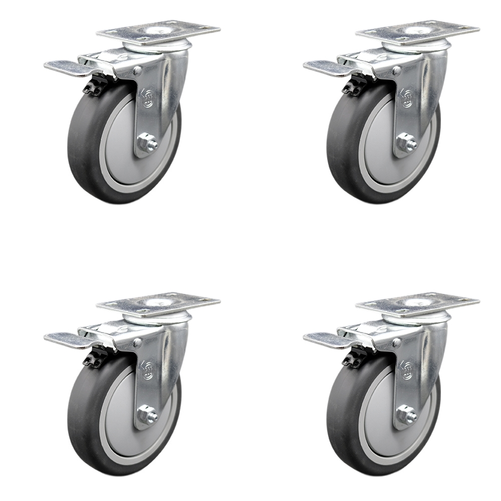 CAM-SCC-TTL20S514-TPRB-4 Cambro Dish Caddies Replacement Caster Set - Set of 4