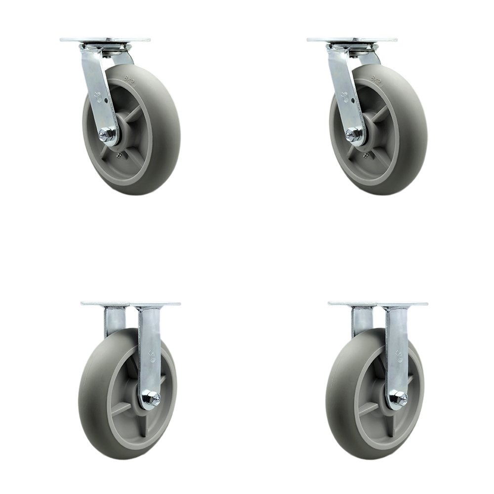 CAM-SCC-30CS820-TPRRD-2-R820-2 Cambro Camcruiser Vending Cart Caster Set - Replacement Caster Set - Set of 4