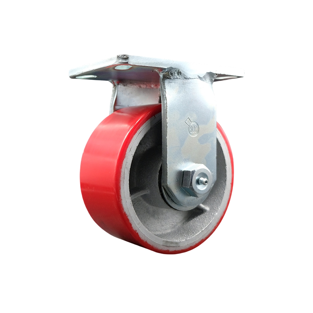 GOM-SCC-60R630-PUR-RS Go Minis Moving & Portable Storage Container Rigid Caster - 6 in. Red Poly on Cast Iron Wheel - Replacement Caster