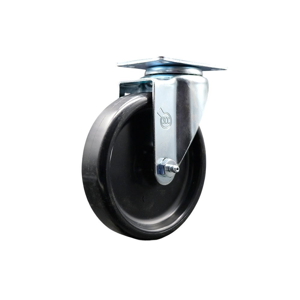 PAY-SCC-20S514-POS Payson Casters 050-5PJ Replacement Swivel Caster - 5 in. Black Polyolefin Wheel - 300 lbs per Caster