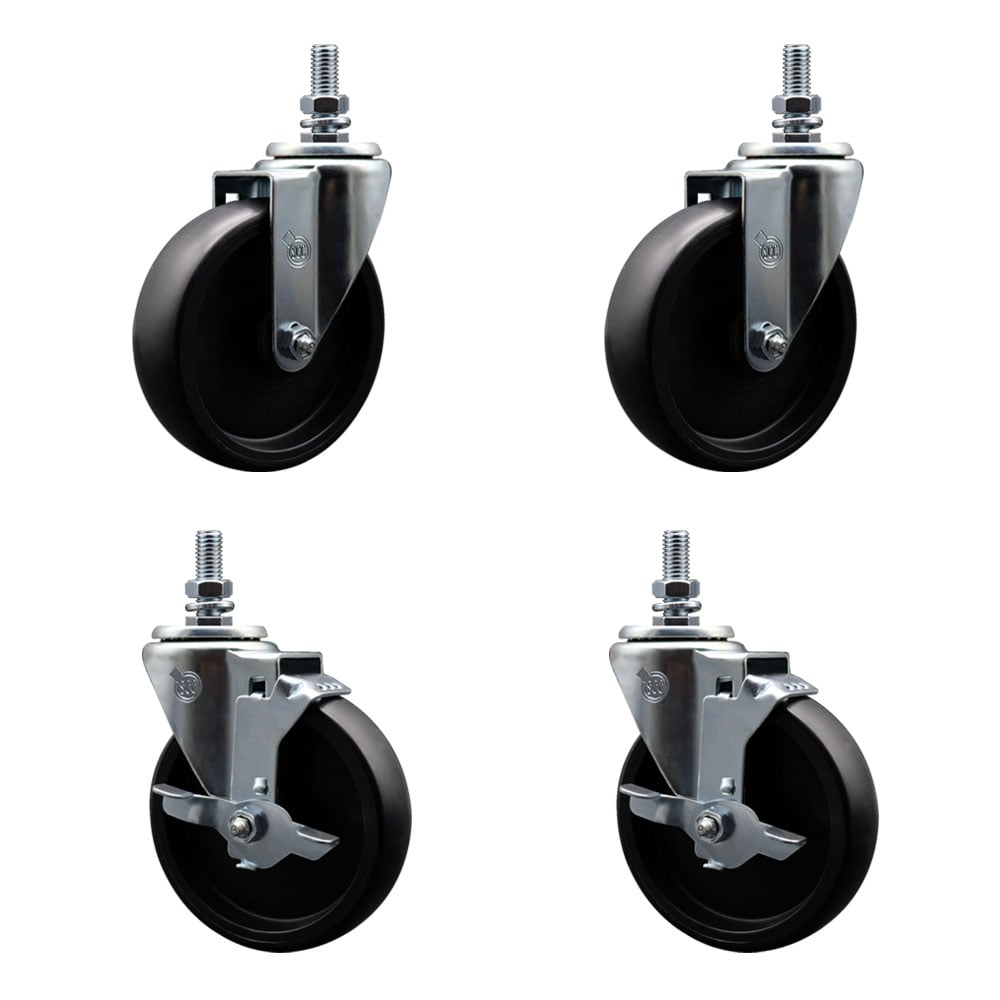 190CW2525KIT Assure Parts 5 in. Caster Set-Fits Beverage-Air Model CDR3HC-1-B-Light Duty Replacement - Polyolefin Wheel -  Service Caster, ASS-SCC-TS20S514-POS-121310-2-TLB-2