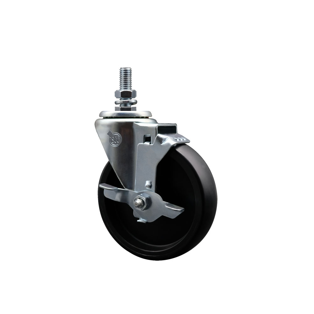 AP263271 263271 All Points 4 in. Swivel Threaded Stem Caster with Brake - Compatible with a Variety of Food Service Applications
