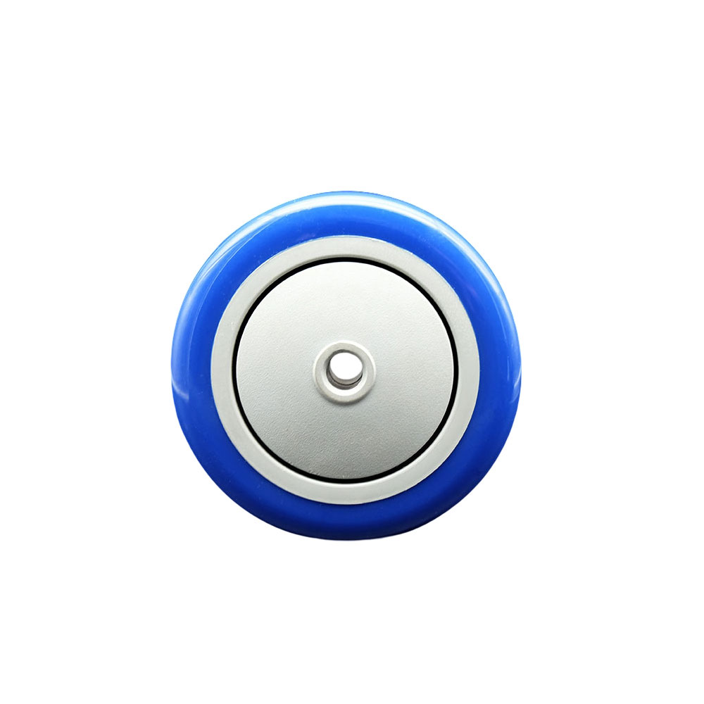 SCC-PPUB414-BLUE 4 x 1.25 in. Blue Polyurethane on Gray Polyolefin Wheel with Precision Ball Bearing - 0.38 in. Bore Non Marking & Non Marring