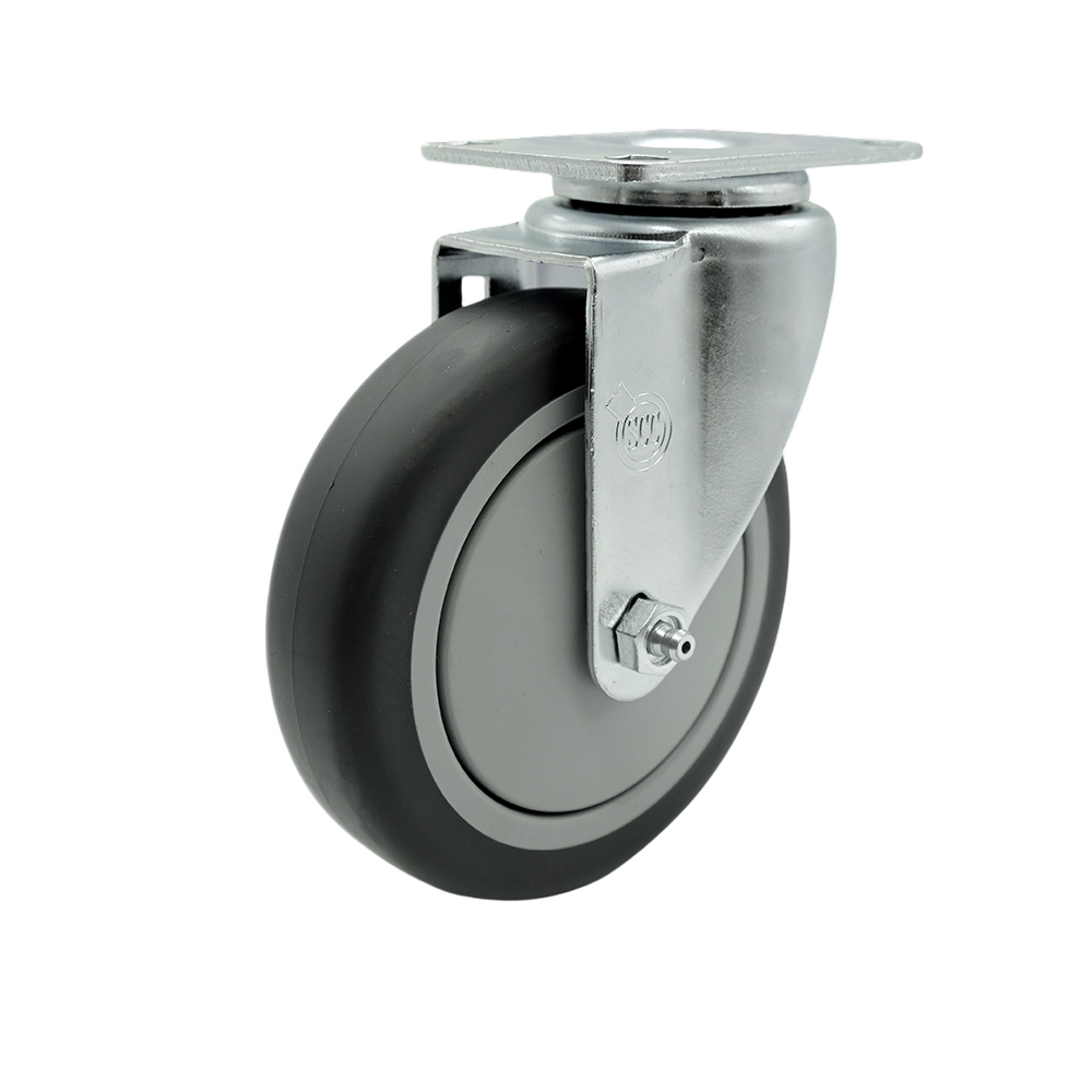 Replacement Caster - Gray - 5 in. - Thermoplastic Rubber - 300 lbs Capacity