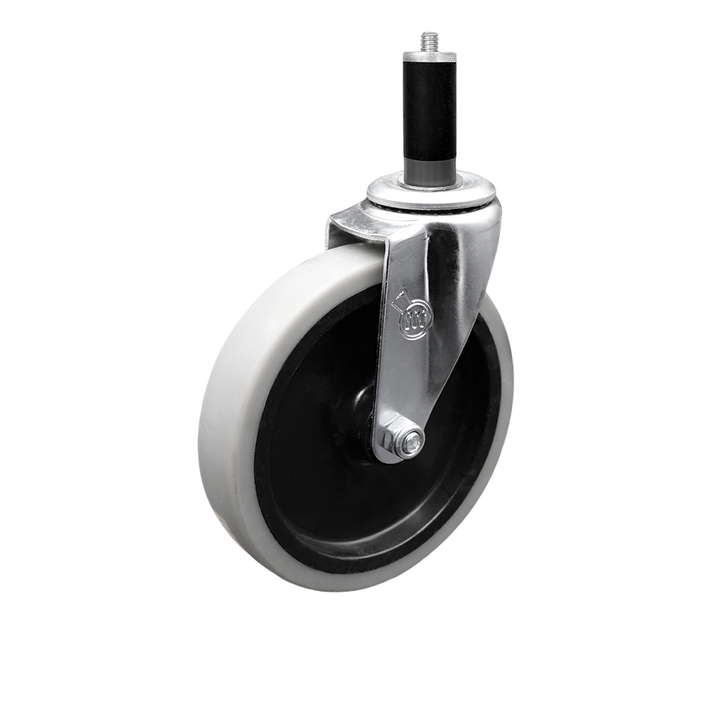 Replacement for Colson Caster 1.05367.441 MTG43 - 5 in. Swivel Thermoplastic Rubber Caster & 1.12 in. Expanding Adapter Stem - 130 lbs per Caster